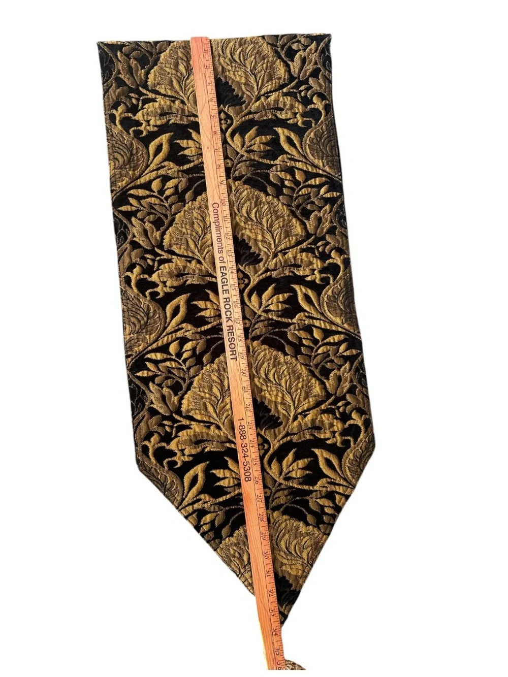 Elegant Black and Gold Damask Table Runner - Classic Home Dining
